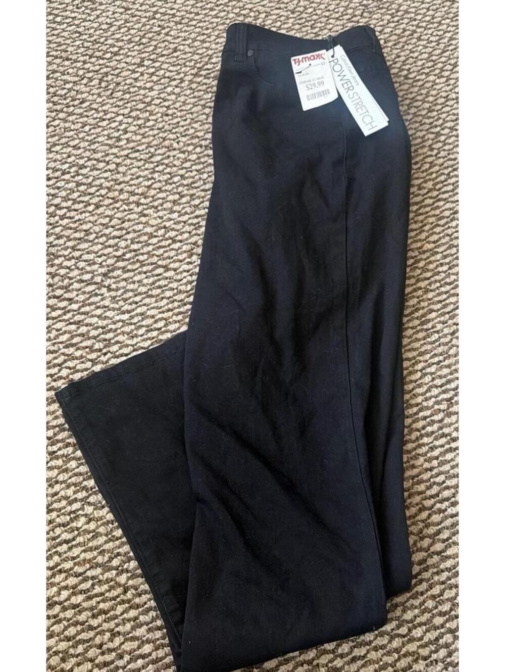 NWT Black Calvin Klein Power Stretch Pants Womens 12